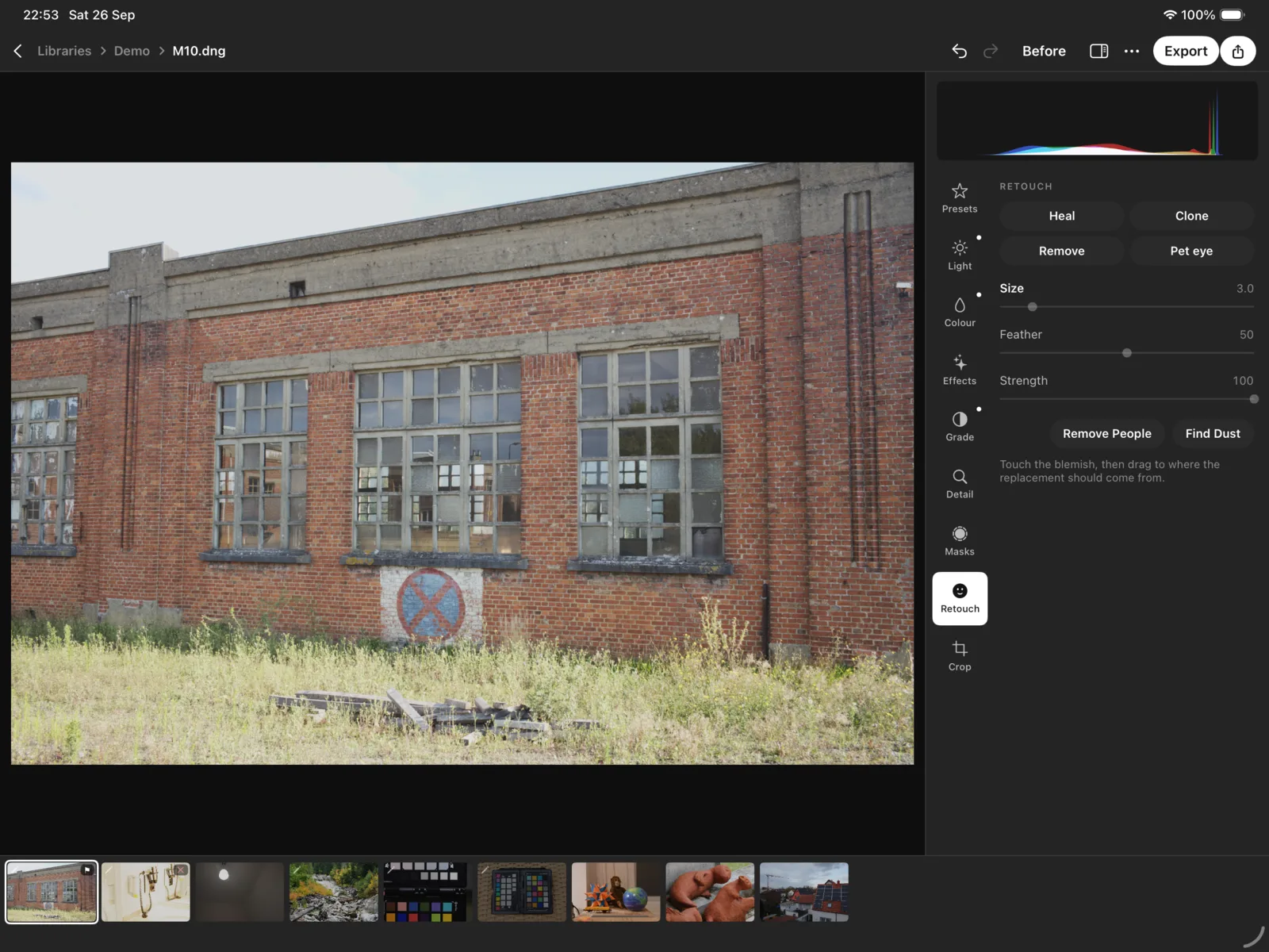 Retouch in the iPad's classic editor